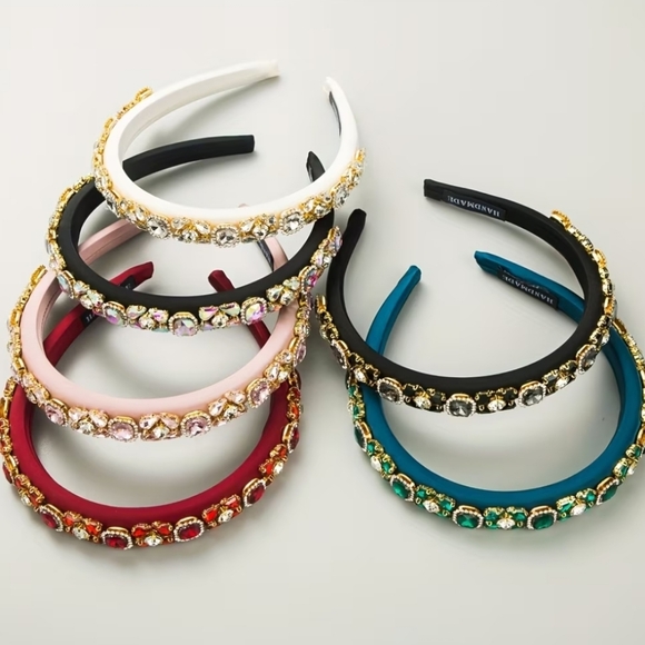 Rhinestone Headband, Green  NEW - Picture 2 of 4